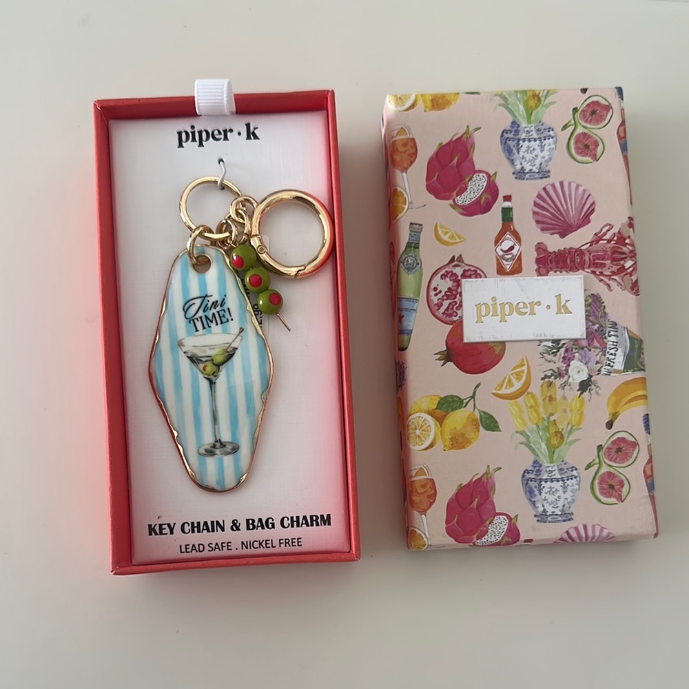 Piper K Tini Time Blue Key Chain & Bag Charm - Picture 3 of 3